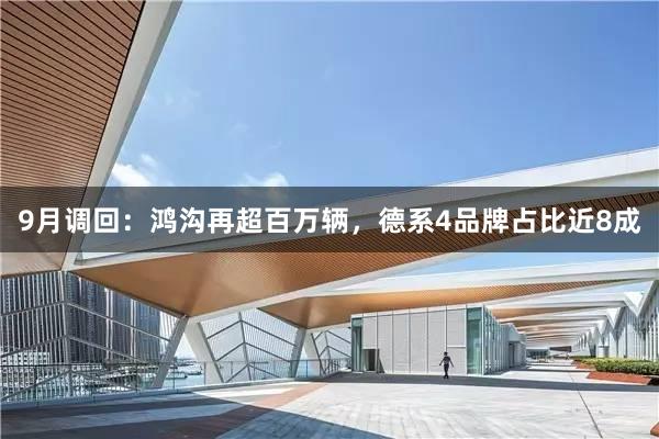 9月调回：鸿沟再超百万辆，德系4品牌占比近8成