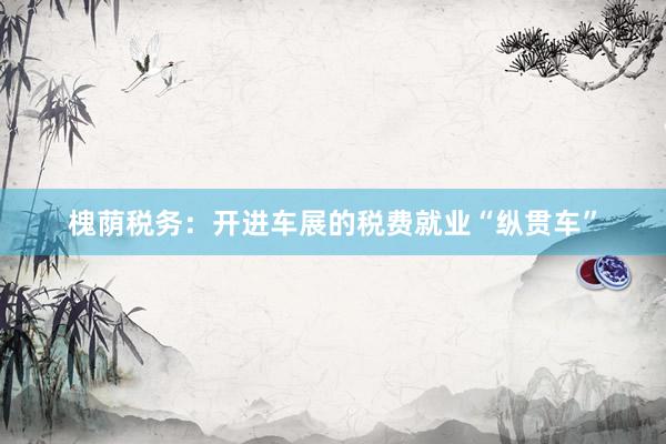槐荫税务：开进车展的税费就业“纵贯车”